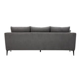 Miliboo Canapé Design 3 Places en Tissu Effet Velours Gris et métal Noir Jerry
