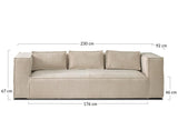 Lisa Design - Canapé Stella en Velours Côtelé - Sofa Rose 3 Places - Salon