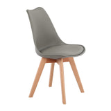 H.J WeDoo Lot de 2 chaises scandinaves, pied en bois de hêtre et assise rembourrée, style nordique - gris
