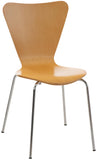 CLP Chaise Empilable Calisto en Bois - Assise Ergonomique - Chaise de Salle d'Attente en Bois Chaise, Hauteur Assise 45 cm -Couleurs au Choix:, Couleur:Nature