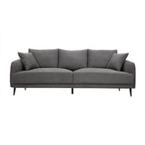 Miliboo Canapé Design 3 Places en Tissu Effet Velours Gris et métal Noir Jerry