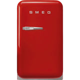 Smeg, FAB5RRD6 Réfrigérateur Minibar Vintage une Porte, 34L, Charnières à Droite, Froid Statique, 2 Clayettes Réglables, Porte-Bouteilles et Éclairage LED, H 72,5cm, Rouge