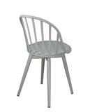 KAYELLES Lot de 2 chaises bistrot à barreaux Design Cuisine, Salle à Manger, Cussin Simili Cuir, Pieds en métal Bold (Gris)