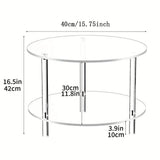 Table basse en acrylique – Tables basses rondes en verre | Table centrale ronde moderne | Décoration esthétique de la maison | Meubles modernes en acrylique pour la maison, le studio, l'hôtel et