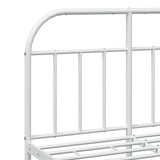 Capwee Lit 120x190 cm Cadre de lit en métal Lit Double en Métal pour Adultes-Blanc-120 x 190 cm-avec tête de lit et Pied de lit