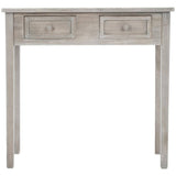 Atmosphera - Console Charme Bois Blanchi, L 80 x H 76 cm, 2 Tiroirs, Style Romantique - Meuble d'Appoint pour Entrée, Chambre, Salon