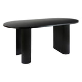 Atmosphera Créateur d'Intérieur - Table à Dîner Ovale Olova Noir Effet Bois 6 Personnes 3 Pieds Texturés Finition Semi-Brillante Salle à Manger