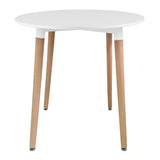 NMK HOME Table Ronde Salle Manger Ф 80 cm - Table a Manger Ronde avec des Pieds en Bois de Hêtre - Réglable en Hauteur