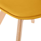 Atmosphera Créateur d'Intérieur - Chaise Baya Jaune - Plastique et Hêtre - Salle à Manger, Cuisine, Bureau, Salon - Confortable Coussin Intégré