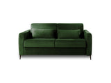 Lisa Design - Canapé Convertible Owen en Velours - Canapé Lit - Couchage Quotidien - Matelas 12 cm - Sofa Vert 3 Places - Salon