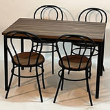 Addecor - Lot de 2 chaises de Salle à Manger - modèle Edna - Couleur Noire - 89 x 36 x 40 cm - chaises de Salon en Fer et Bois - idéales pour Les projets d'hôtellerie