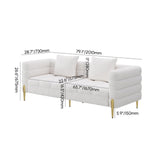 Homary Canapé 3 Places Bouclé Blanc, 200 cm, Assise Profonde pour Salon