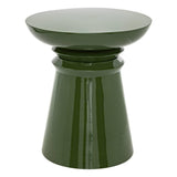 Atmosphera Créateur d'Intérieur - Table d'Appoint Totem Jaya en Métal Vert - Table pour Chambre, Salon, Entrée - D38cm