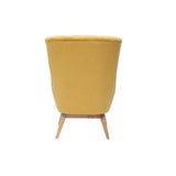 Miliboo Fauteuil scandinave en Tissu Effet Velours texturé Jaune Moutarde et Bois Clair Brody