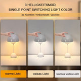 Lampe de table LED rouge foncé en forme de pot de fleurs – Lampe de bureau tactile sans fil à intensité variable avec batterie – 3 modes de luminosité – Lumière décorative rétro pour chambre à