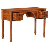 vidaXL Bureau avec Tiroirs, Table d'Écriture avec Poignée, Bureau d'Ordinateur avec Rangement, Décoration de Salon, Bois d'Acacia Solide
