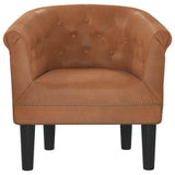 Bucmath Fauteuil club en cuir synthétique robuste, marron, 70 x 56 x 68 cm, fauteuil de salon confortable pour salon, chambre à coucher, bureau, fauteuil de lecture pour adultes