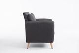 CLP Fauteuil de Salon Tilgard en Tissu I Fauteuil Confortable Rembourrée avec accoudoirs et Dossier Pieds en Bois Solide I Couleur : Gris foncé