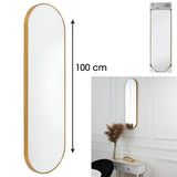 AltoBuy Miroir Doré Ovale 30x100 cm