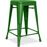 Iconik Interior Tolix Style Tabouret de Bar - Design Industriel - Acier Mat - 60cm - Nouvelle édition - Stylix Vert