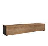 MB Muebles Bonitos, Meuble TV avec Pieds Aitana M2 pour Salon Moderne, Meuble Modulaire, Porte en PVC Mat, Structure en Mélamine Mate, Couleur Chêne, 180x32x40 cm