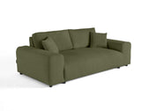 Lisa Design - Canapé Garance en Velours Côtelé - Sofa Vert 3 Places - Salon