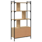 vidaXL Bibliothèque avec Portes, Étagère à Livres avec Rangement, Meuble à Livres, Paravent de Salon Bureau, Industriel, Chêne Sonoma Bois d'Ingénierie