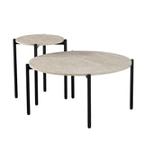 Milton & Oldbrook Set de Table Basse Aragon Look Travertin