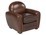Vente-unique Fauteuil Club en Cuir Vieilli Baudoin - Chocolat