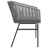 Homgoday Chaise de Jardin Confortable en Résine Tressée, Coussins Gris, Support Stable, Résistant aux UV - 2 Pièces