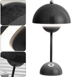 Starnearby Lampe de Table LED Pot de Fleurs, Lampe de Chevet Rechargeable Sans Fil, Lampe Champignon Tactile Dimmable avec 3 Modes de Luminosité, Lampe de Bureau Décorative Rétro
