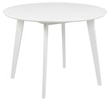 AC Design Furniture Roxanne Table à Manger pour 4 Personnes en Blanc 105 x 76 cm - Table de Cuisine avec Peinture Blanche - Style rétro Moderne pour Salle à Manger - Table à Manger Ronde
