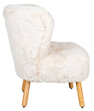 AUBRY GASPARD Fauteuil Effet Fourrure Blanche Petit
