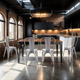 DUHOME Chaises de Salle à Manger Cuisine, Lot de Chaise Bistrot Industriel en Métal, Empilables Chaise de Cuisine, Scandinave Chaise Tabouret pour Bar, Café, Restaurant, Jardin (1PCS, Métallique)
