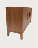 UNIQKA - Kyoto - Buffet Vintage en Teck Massif 165 cm - Couleur Marron - Longueur 165 cm - Profondeur 53 cm - Hauteur 80 cm - Bois Authentique, Durable et de Haute qualité