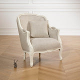 Robin des Bois - Victor : Fauteuil bergère en Bois Massif et Lin Premium