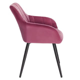 WOLTU Chaise de Salle à Manger, Chaise de Cuisine rembourrée en Velours, Pied en métal,Bordeaux BH93bd-1