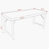 STUFF Loft Table de salle à manger vintage en bois massif ciré et pliable Style shabby chic Marron 165 x 75 x 76 cm