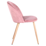 GrandCA HOME Lot de 2 Chaises de Salle à Manger , avec Coussin de Siège en Velours Doux, Latérales Rembourrées pour Salon, Cuisine , Rose