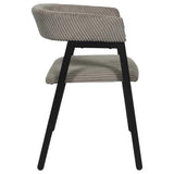 AltoBuy Lot de 2 fauteuils de Table Design en métal et Velours côtelé Coloris Taupe - Amory