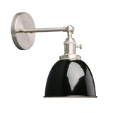 Phansthy Applique murale industrielle avec interrupteur marche-arrêt, applique murale rétro avec abat-jour en métal dôme, luminaires muraux intérieurs E27 pour cuisine et salon (noir)