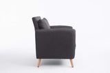 CLP Fauteuil de Salon Tilgard en Tissu I Fauteuil Confortable Rembourrée avec accoudoirs et Dossier Pieds en Bois Solide I Couleur : Gris foncé