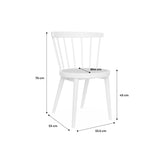 Alice's Home - Lot de 2 chaises Noires en Bois et cannage. Nora. L 54 x P 54 x H 76.5cm