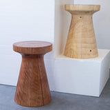NNHDWS Table Ronde Côté Souche en Bois Massif Café Table D'appoint, Souche d'arbre Accent Natural Edge Side Table De Chevet, Canapé Table D'appoint, Chambre Chambre Balcon, Table d'angle,Wood Color