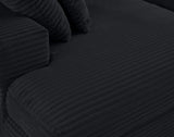 Lisa Design - Canapé Collins en Velours Côtelé - Sofa Noir 4 Places - Salon