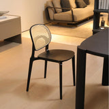 Kosmi Chaise Noire, Assise Bois et cannage Naturel