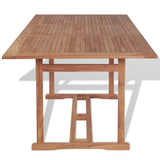 vidaXL Teck Table à Manger Rectangulaire d'Extérieur Jardin 180x90x75cm Meuble