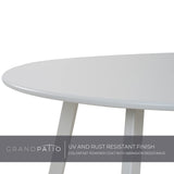 Grand patio Table Basse, Café Table, Acier de Première Qualité, Poids Léger, Table D’appoint Ronde latérale pour Bureau, Balcon, Cuisine et la Chambre (Blanc)
