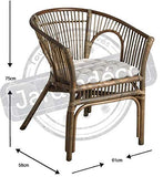 AUBRY GASPARD Fauteuil en rotin teinté avec Coussin Hélène