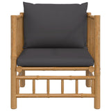 Générique Canapé de Jardin avec Coussins Gris foncé Bambou,Meubles,Mobilier de Jardin,Sièges de Jardin,Éléments pour canapés modulables de Jardin,Gris,24.36 LB,362311